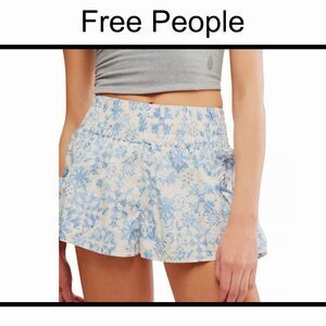 Free People Movement Shorts ‘Get Your Flirt On’ Blue White XL